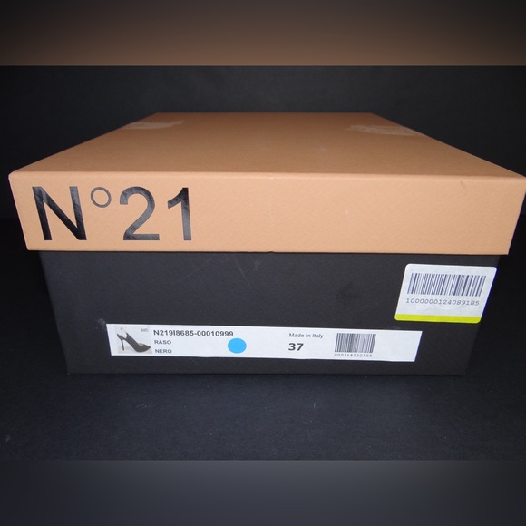 NEW N°21 Pointed Satin Slingback Black Stiletto heel Size 7 - Picture 11 of 14